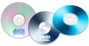 cd, dvd en Blu-raydisc