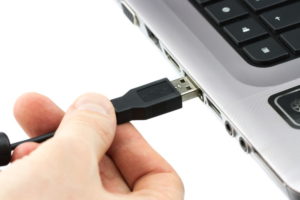 USB-poort en -kabel.