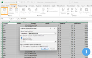 Een draaitabel maken in Microsoft Excel.